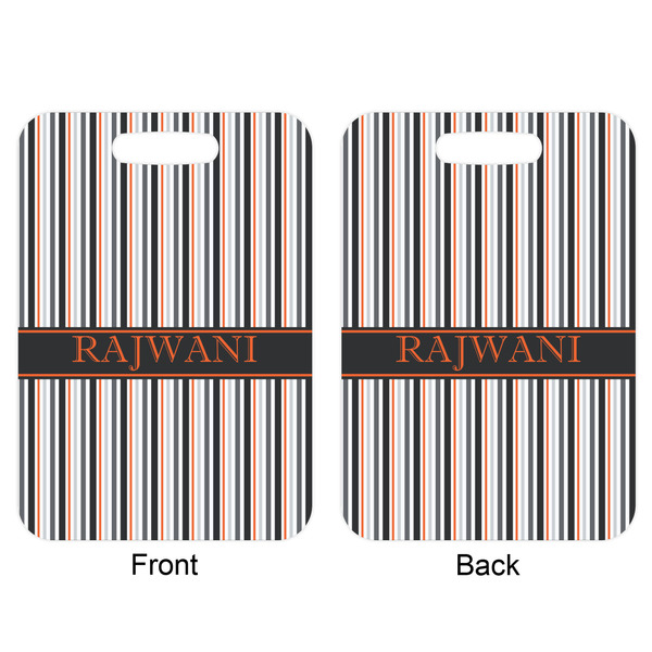 Gray Stripes Aluminum Luggage Tag (Front + Back)
