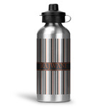 Gray Stripes Water Bottle - Aluminum - 20 oz (Personalized)