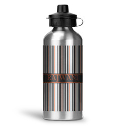 Gray Stripes Water Bottle - Aluminum - 20 oz (Personalized)