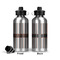 Gray Stripes Aluminum Water Bottle - Front and Back