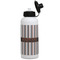 Gray Stripes Aluminum Water Bottle - White Front