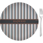 Gray Stripes 8" Glass Appetizer / Dessert Plates - Single or Set (Personalized)