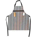 Gray Stripes Apron With Pockets w/ Name or Text
