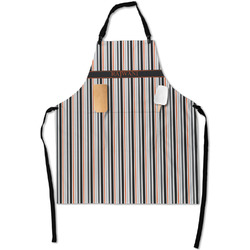 Gray Stripes Apron With Pockets w/ Name or Text