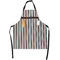 Gray Stripes Apron With Pockets w/ Name or Text