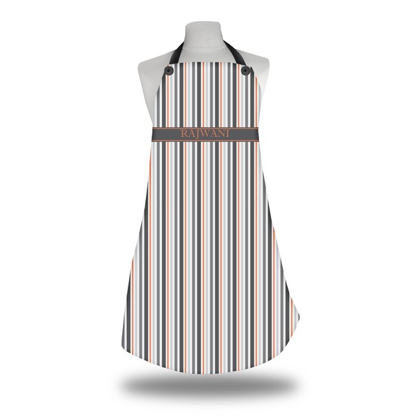Custom Gray Stripes Apron w/ Name or Text