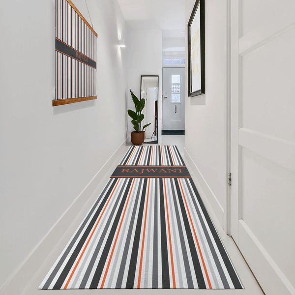 Gray Stripes Area Rug Sizes - In Context (vertical)