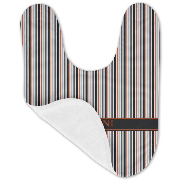 Gray Stripes Baby Bib - AFT folded