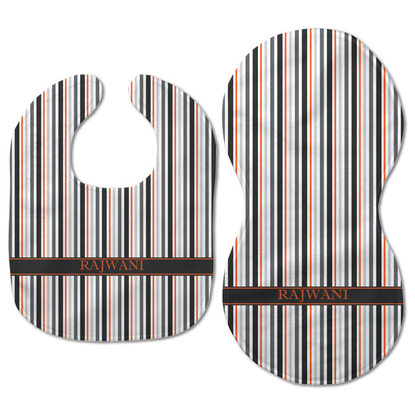 Gray Stripes Baby Bib & Burp Set - Approval (new bib & burp)