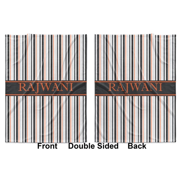 Gray Stripes Baby Blanket (Double Sided - Printed Front and Back)