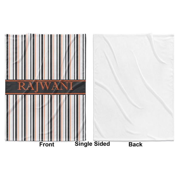Gray Stripes Baby Blanket (Single Side - Printed Front, White Back)