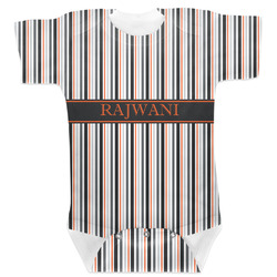 Gray Stripes Baby Bodysuit 3-6 w/ Name or Text