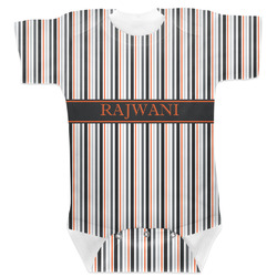 Gray Stripes Baby Bodysuit (Personalized)