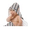 Gray Stripes Baby Hooded Towel on Child