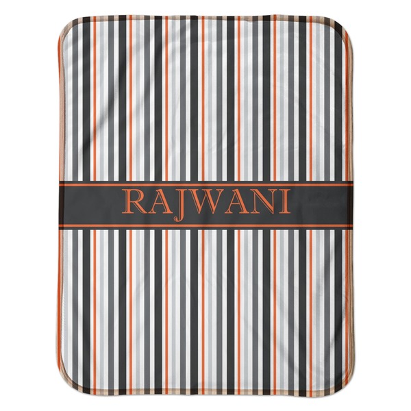 Gray Stripes Baby Sherpa Blanket - Flat