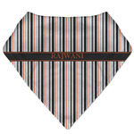 Gray Stripes Bandana Bib (Personalized)