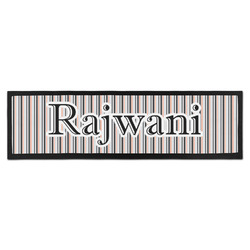 Gray Stripes Bar Mat - Large (Personalized)