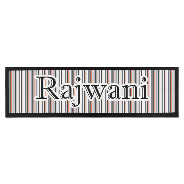 Custom Gray Stripes Bar Mat - Large (Personalized)