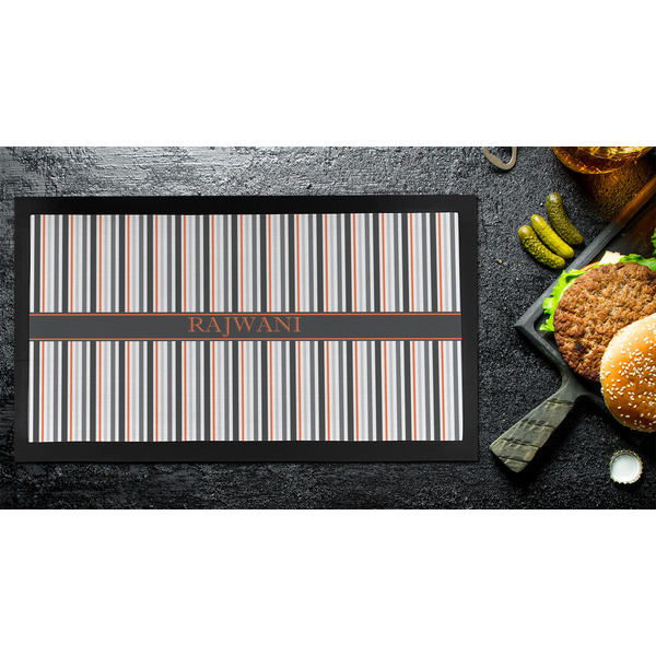 Gray Stripes Bar Mat - Small - LIFESTYLE