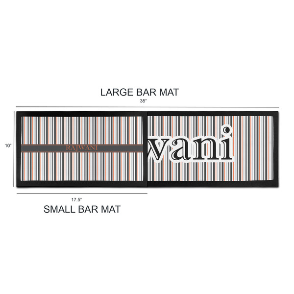Gray Stripes Bar Mats - Sizing Chart