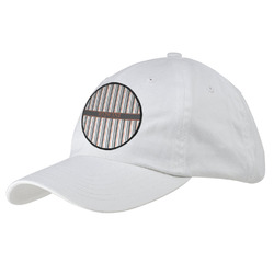 Gray Stripes Baseball Cap - White (Personalized)