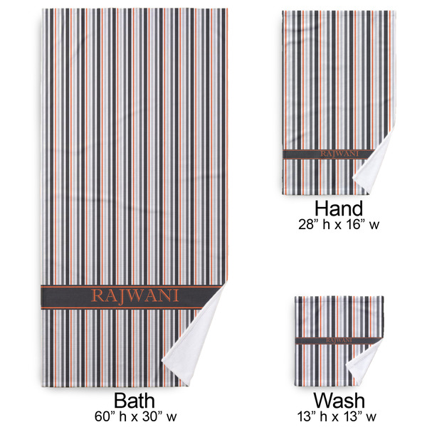 Gray Stripes Bath Towel Sets - 3-piece - Approval