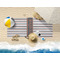 Gray Stripes Beach Towel Lifestyle