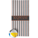 Gray Stripes Beach Towel (Personalized)