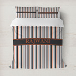 Gray Stripes Duvet Cover (Personalized)