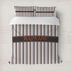 Gray Stripes Duvet Cover Set - Full / Queen (Personalized)