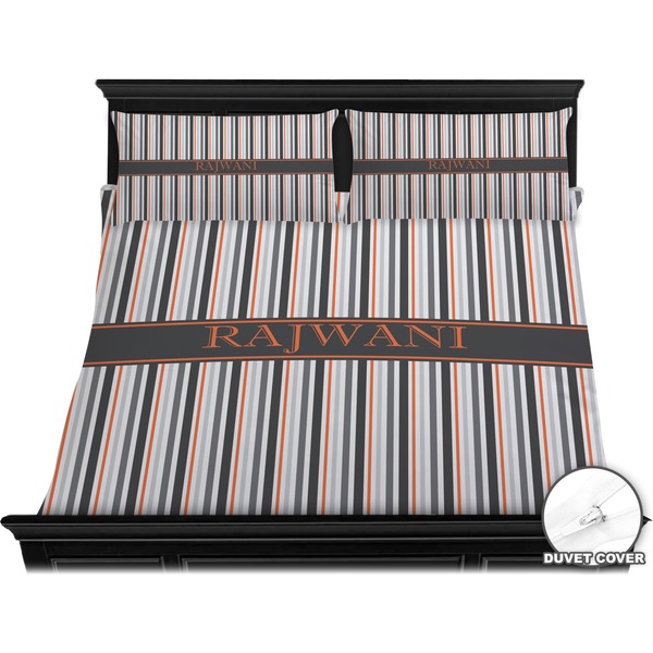 Gray Stripes Bedding Set (King) - Duvet
