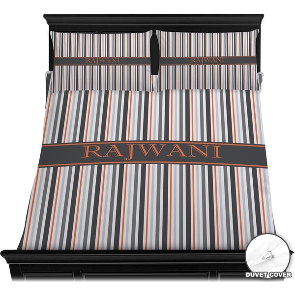 Gray Stripes Bedding Set (Queen) - Duvet