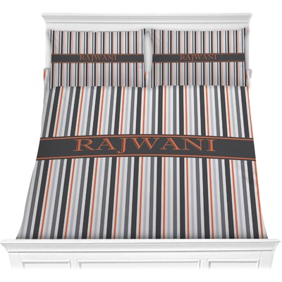 Gray Stripes Comforters (Personalized)