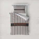 Gray Stripes Duvet Cover Set - Twin (Personalized)