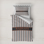 Gray Stripes Duvet Cover Set - Twin XL (Personalized)