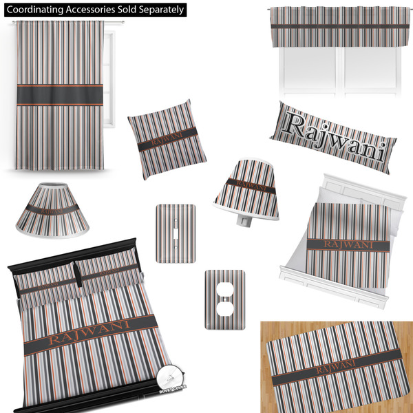 Gray Stripes Bedroom Decor & Accessories2