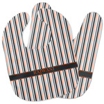 Gray Stripes Baby Bib w/ Name or Text
