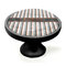 Gray Stripes Black Custom Cabinet Knob (Side)