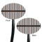 Gray Stripes Black Plastic 7" Stir Stick - Double Sided - Oval - Front & Back