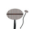 Gray Stripes Black Plastic 7" Stir Stick - Oval - Closeup