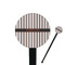 Gray Stripes Black Plastic 7" Stir Stick - Round - Closeup