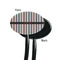 Gray Stripes Black Plastic 7" Stir Stick - Single Sided - Oval - Front & Back