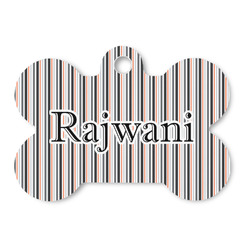 Gray Stripes Bone Shaped Dog ID Tag (Personalized)