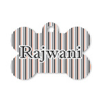 Gray Stripes Bone Shaped Dog ID Tag - Small (Personalized)