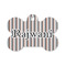 Gray Stripes Bone Shaped Dog ID Tag - Small (Personalized)