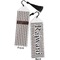 Gray Stripes Bookmark with tassel - Front and Back