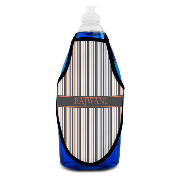 Gray Stripes Bottle Apron - Soap - FRONT