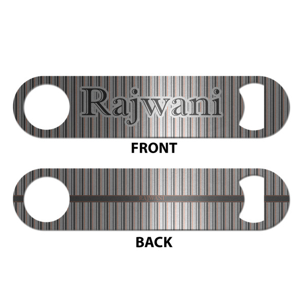 Gray Stripes Bottle Opener - Front & Back