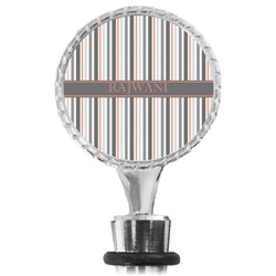 Gray Stripes Wine Bottle Stopper (Personalized)