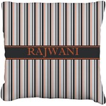 Gray Stripes Faux-Linen Throw Pillow 16" (Personalized)